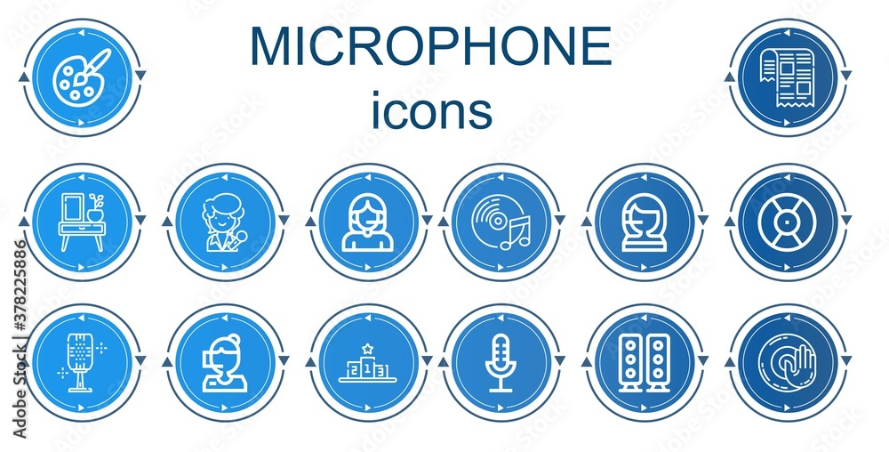Editable 14 microphone icons for web and mobile