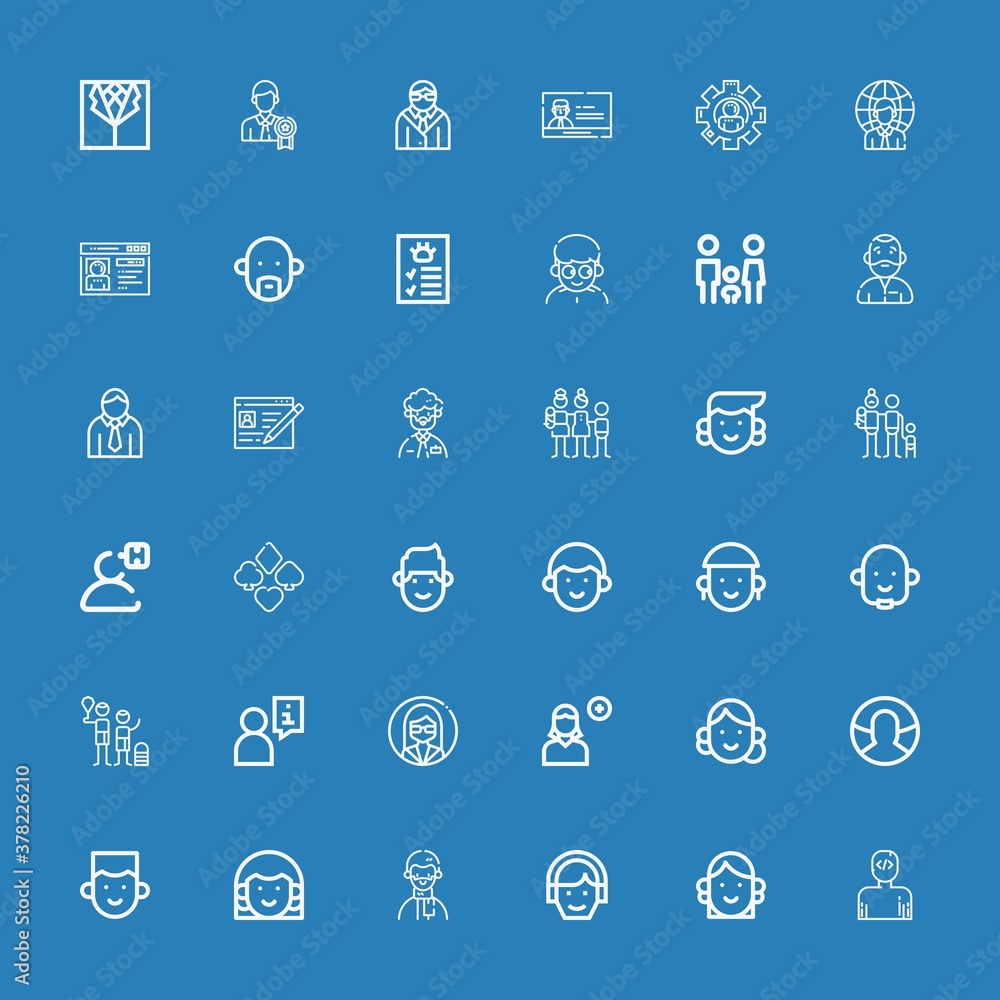 Editable 36 member icons for web and mobile Editable 36 member icons for web and mobile