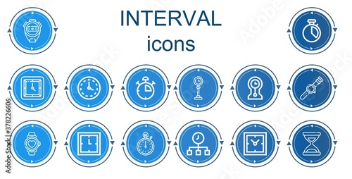 Editable 14 interval icons for web and mobile
