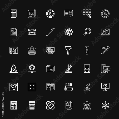 Editable 36 analysis icons for web and mobile