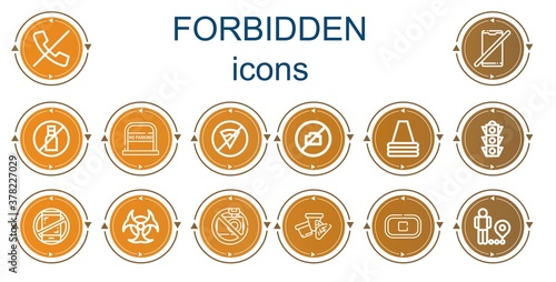 Editable 14 forbidden icons for web and mobile
