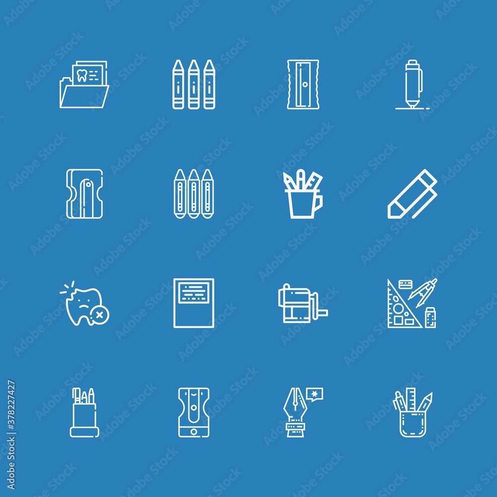 Editable 16 stationery icons for web and mobile Editable 16 stationery icons for web and mobile