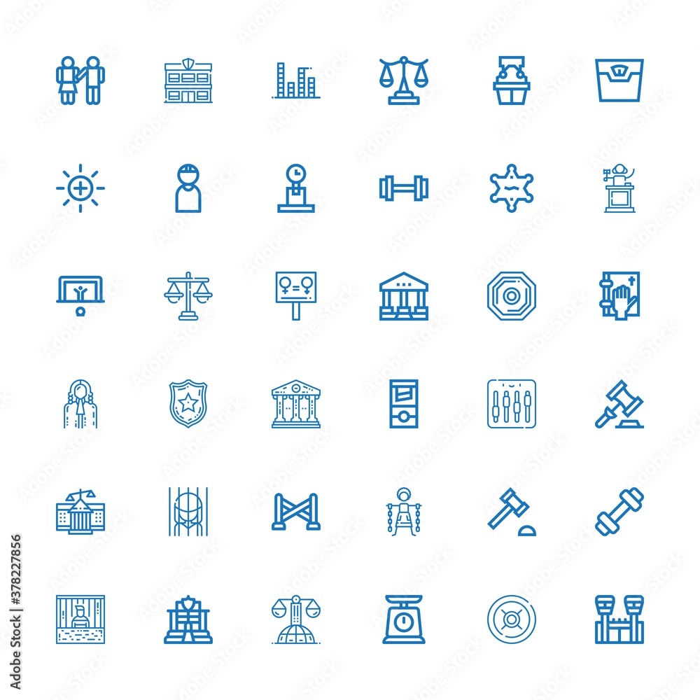 Editable 36 justice icons for web and mobile Editable 36 justice icons for web and mobile