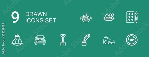 Editable 9 drawn icons for web and mobile