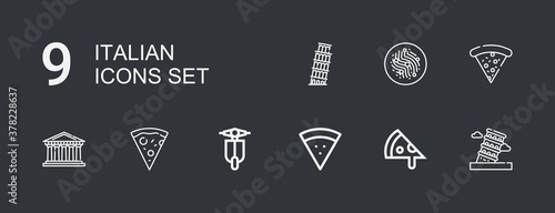 Editable 9 italian icons for web and mobile