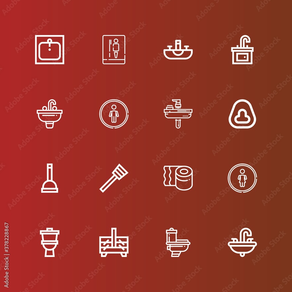 Editable 16 wc icons for web and mobile Editable 16 wc icons for web and mobile