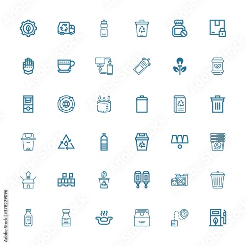 Editable 36 recycle icons for web and mobile