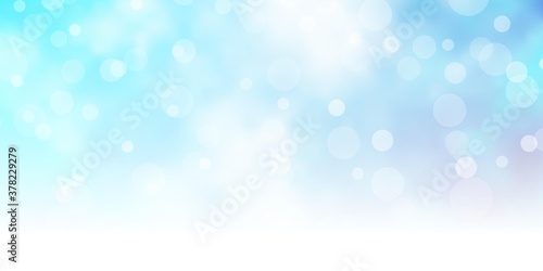 Light BLUE vector layout with circles. Glitter abstract illustration with colorful drops. Design for your commercials.