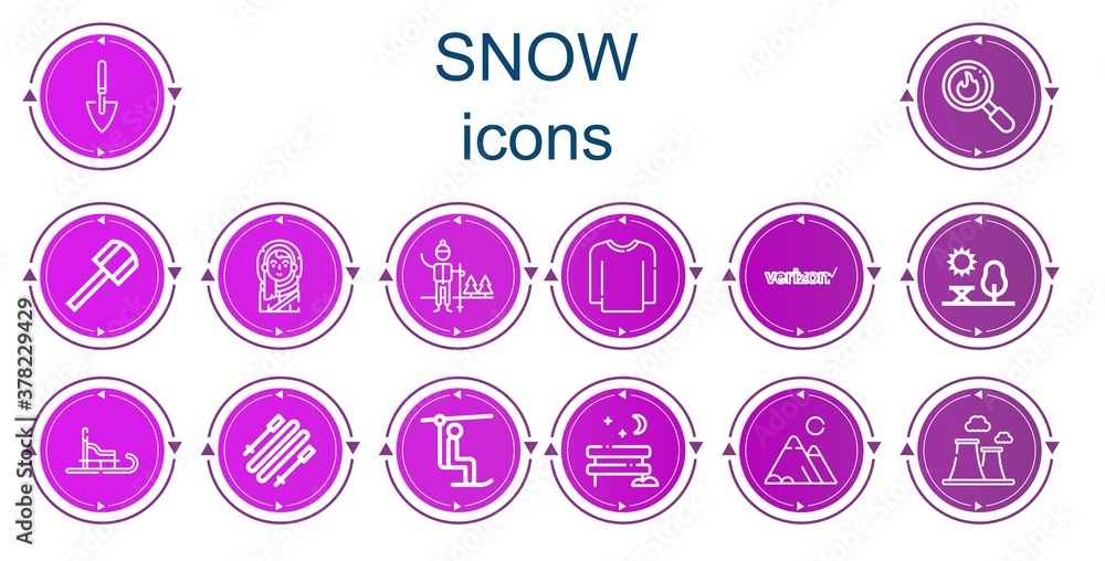 Editable 14 snow icons for web and mobile Editable 14 snow icons for web and mobile