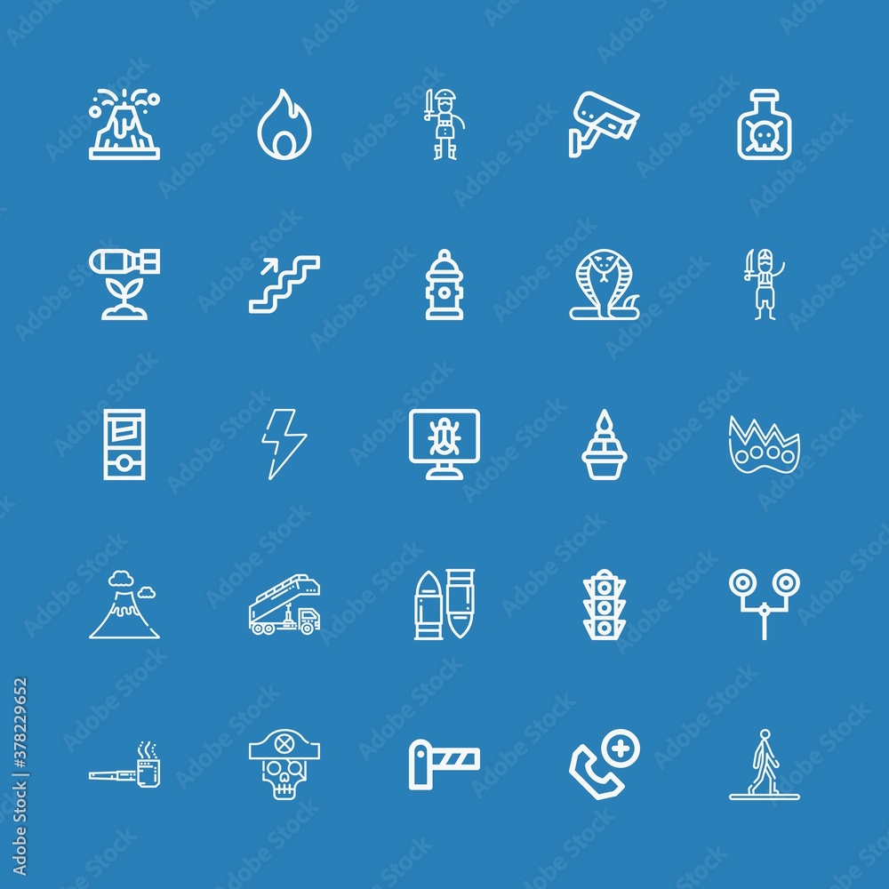 Editable 25 danger icons for web and mobile