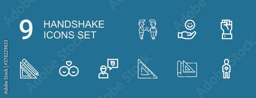 Editable 9 handshake icons for web and mobile