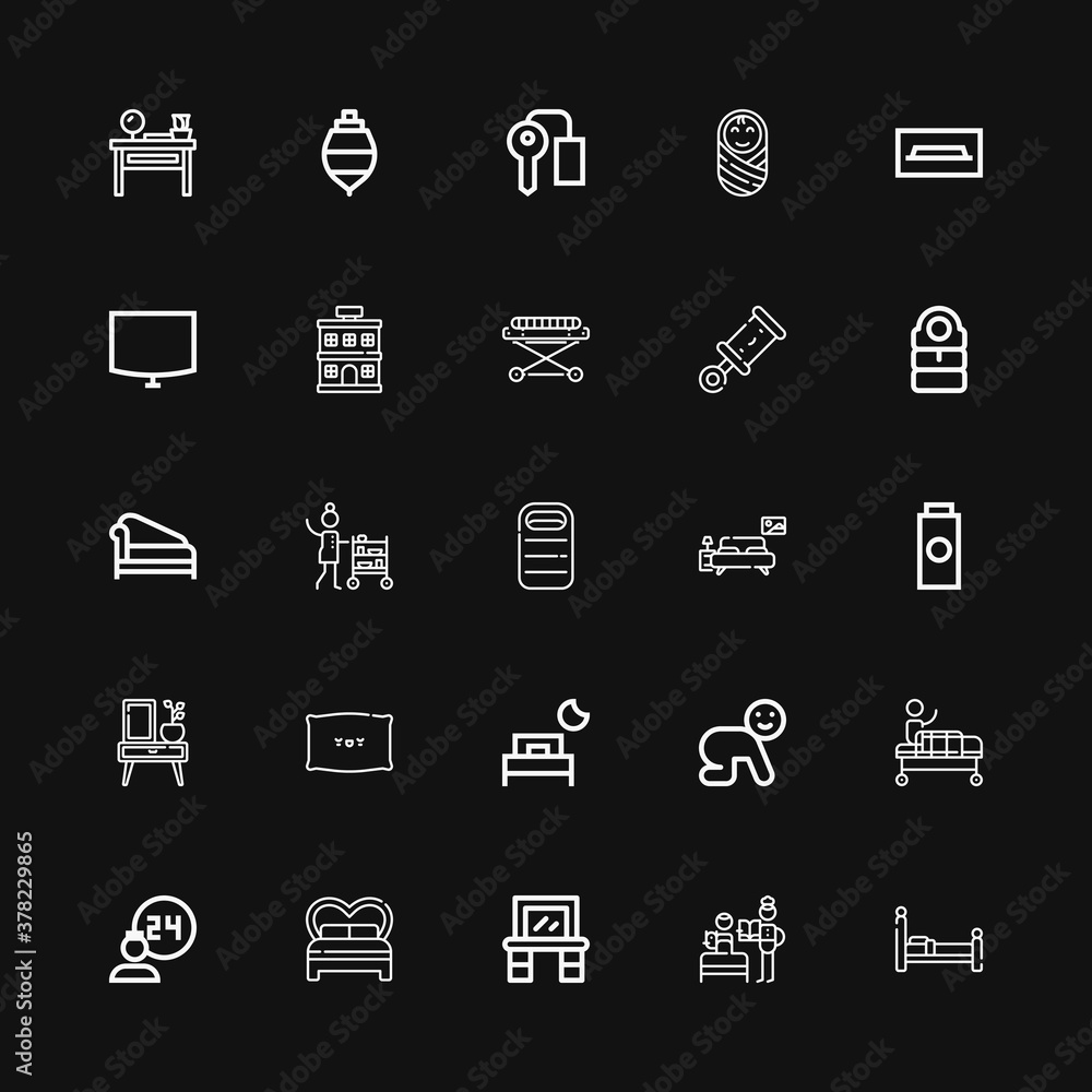 Editable 25 bed icons for web and mobile Editable 25 bed icons for web and mobile