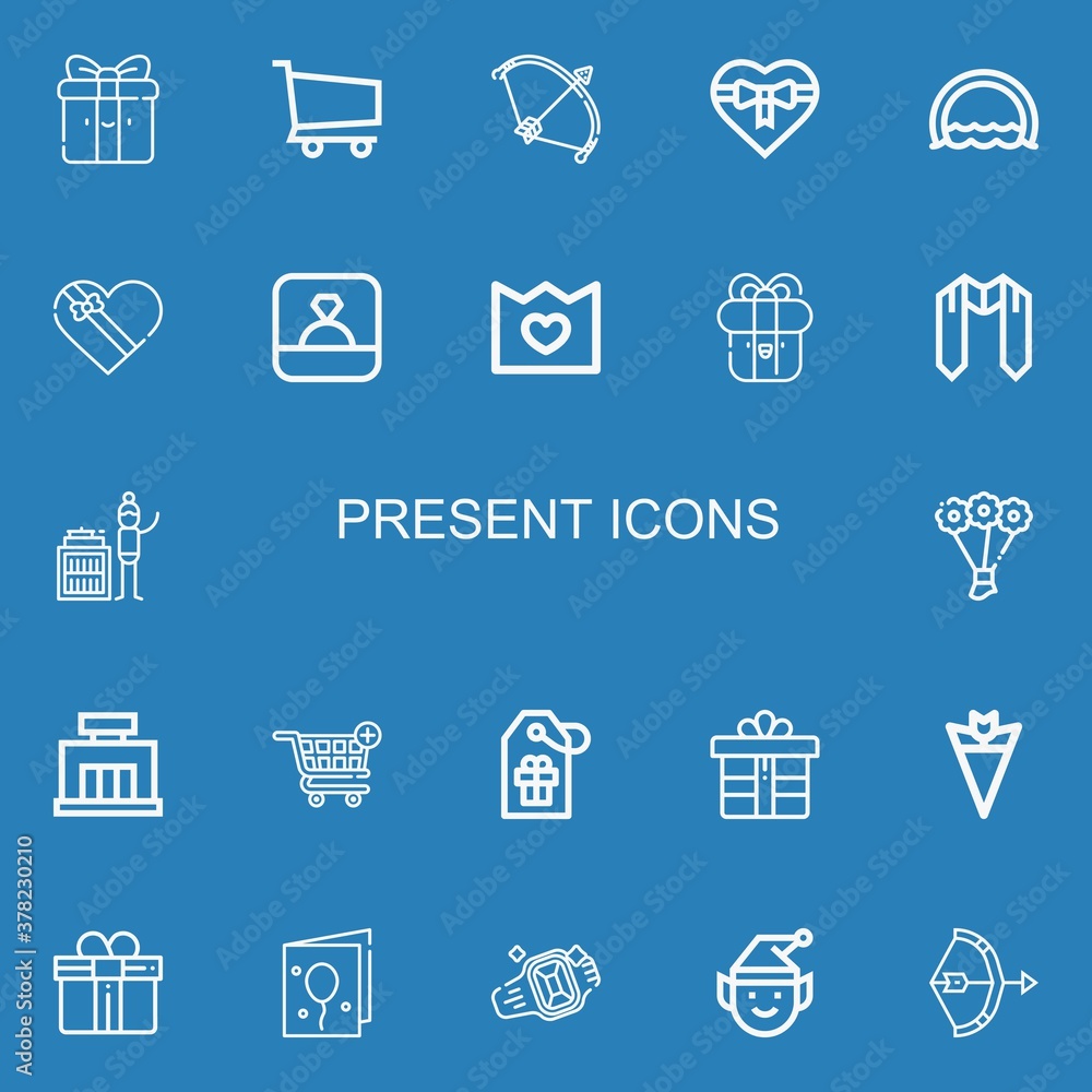 Editable 22 present icons for web and mobile Editable 22 present icons for web and mobile