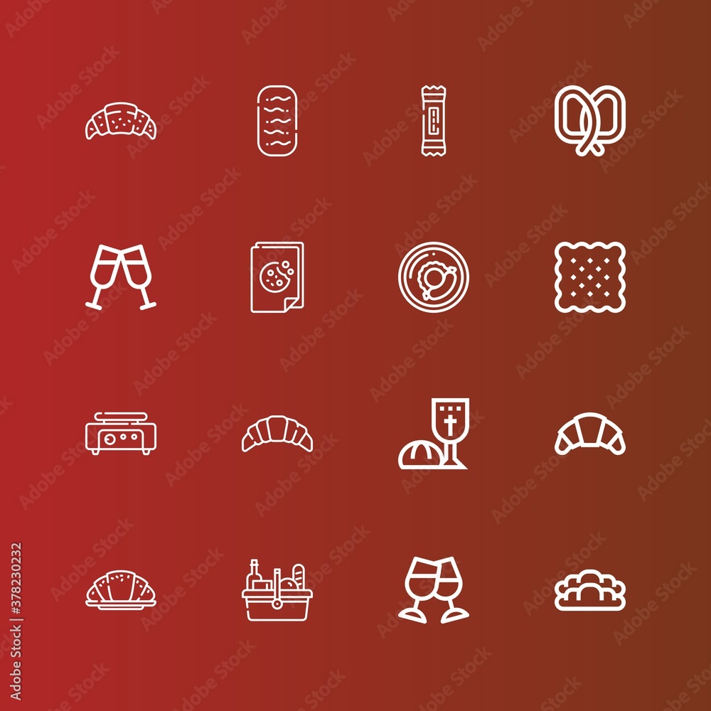 Editable 16 bread icons for web and mobile Editable 16 bread icons for web and mobile