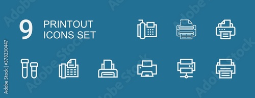 Editable 9 printout icons for web and mobile