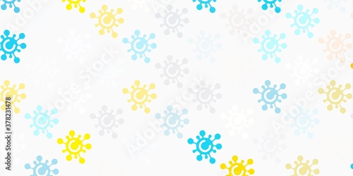 Light Blue, Yellow vector template with flu signs.