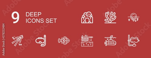 Editable 9 deep icons for web and mobile