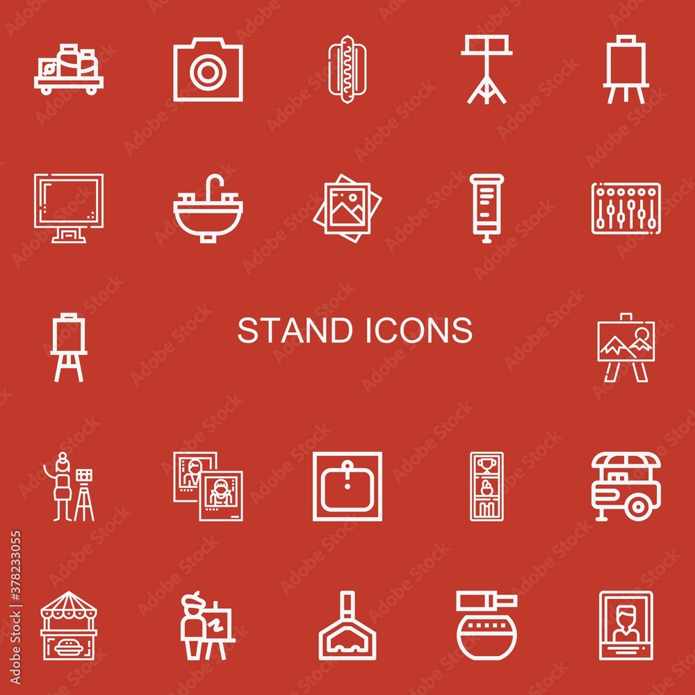 Editable 22 stand icons for web and mobile Editable 22 stand icons for web and mobile
