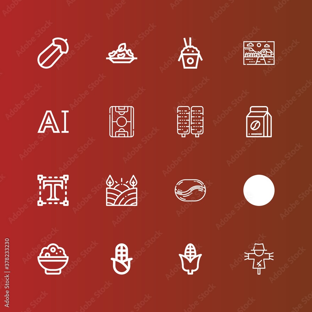 Editable 16 crop icons for web and mobile