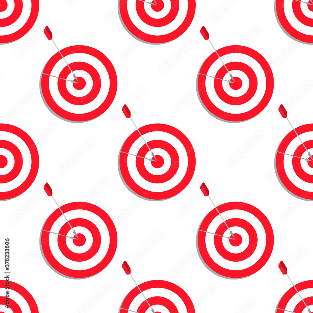 Target aim vector icon in flat style. Darts game illustration on white isolated background. Dartboard sport target seamless pattern concept. EPS Target aim vector icon in flat style. Darts game illustration on white isolated background. Dartboard sport target seamless pattern concept. EPS
