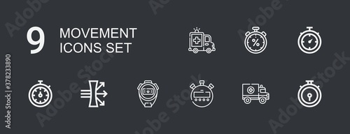 Editable 9 movement icons for web and mobile