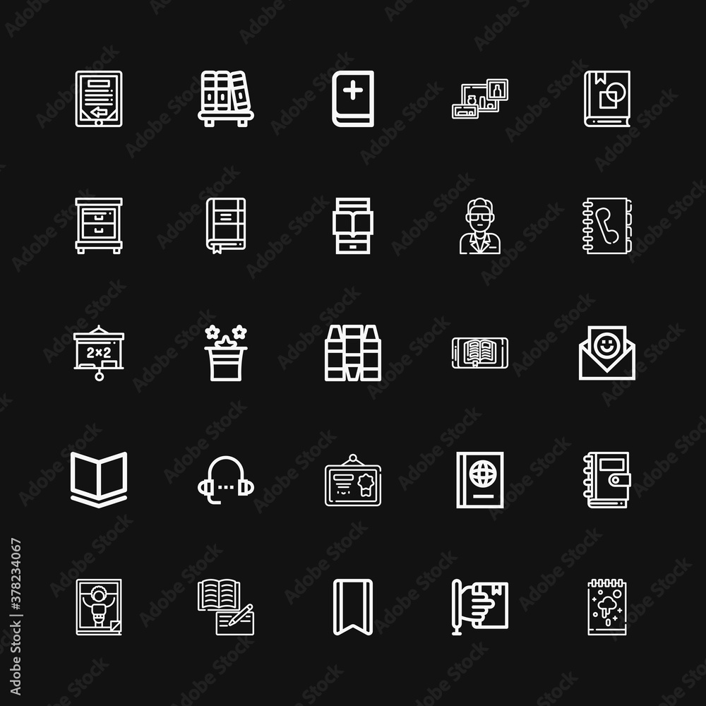 Editable 25 book icons for web and mobile Editable 25 book icons for web and mobile