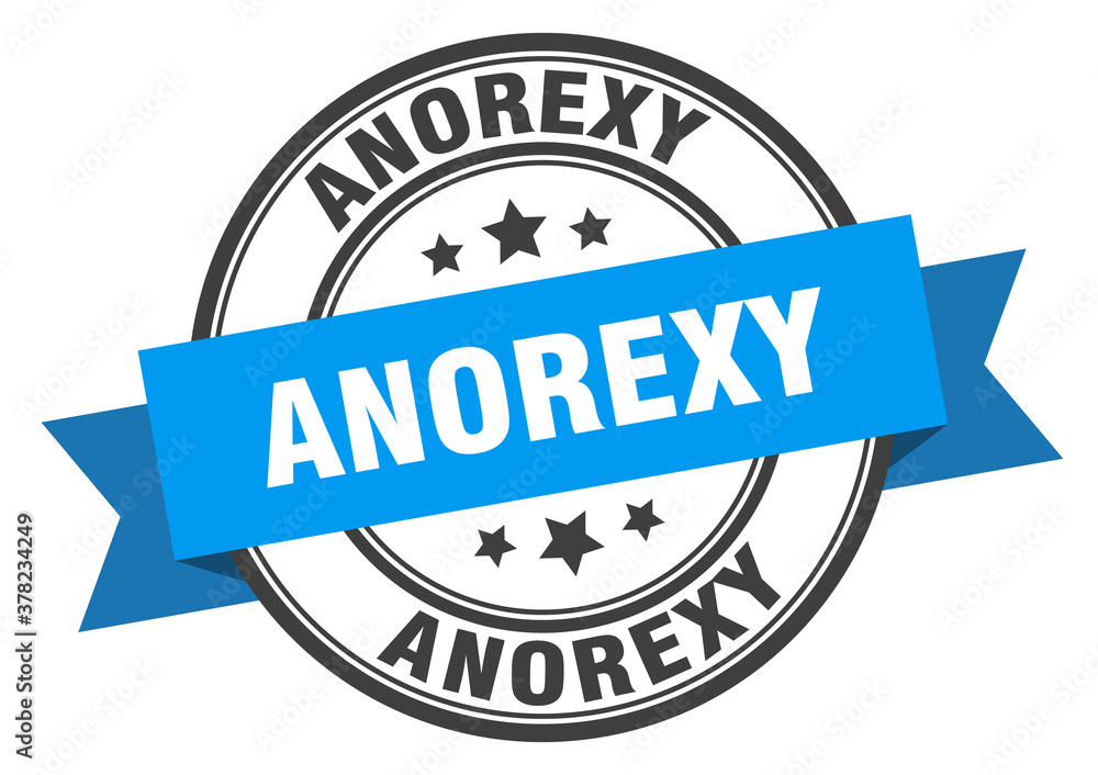 Fototapeta premium anorexy label sign. round stamp. band. ribbon
