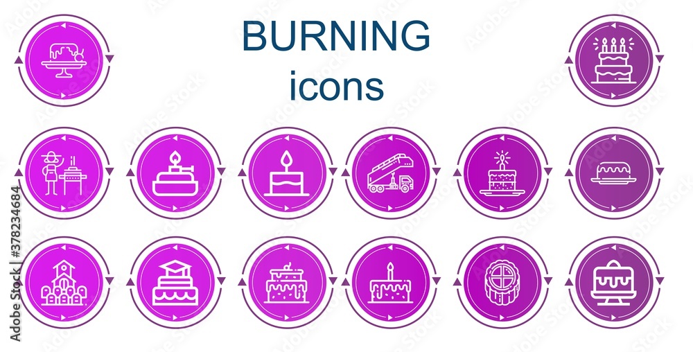 Editable 14 burning icons for web and mobile Editable 14 burning icons for web and mobile