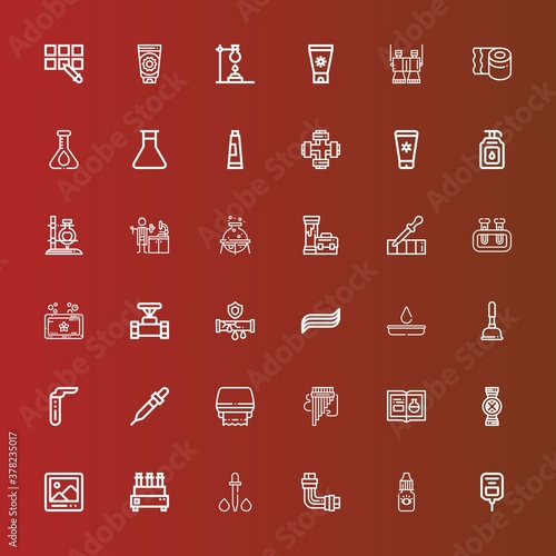 Editable 36 tube icons for web and mobile