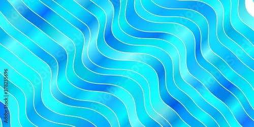 Light BLUE vector texture with curves. Abstract illustration with bandy gradient lines. Pattern for ads, commercials.