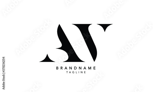 Alphabet letters Initials Monogram logo AV, VA, A and V