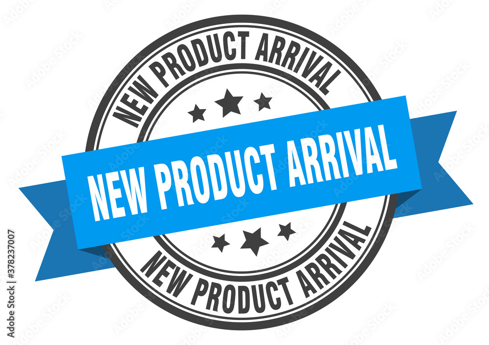 Obraz premium new product arrival label sign. round stamp. band. ribbon