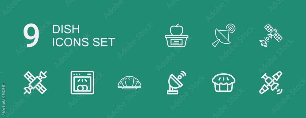 Editable 9 dish icons for web and mobile Editable 9 dish icons for web and mobile