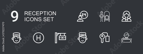 Editable 9 reception icons for web and mobile