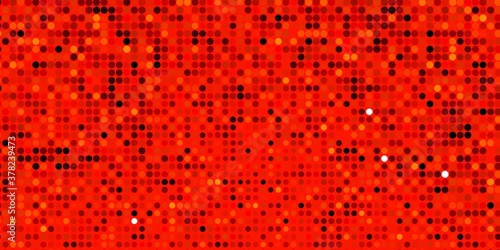 Dark Orange vector backdrop with dots. Modern abstract illustration with colorful circle shapes. Design for posters, banners.
