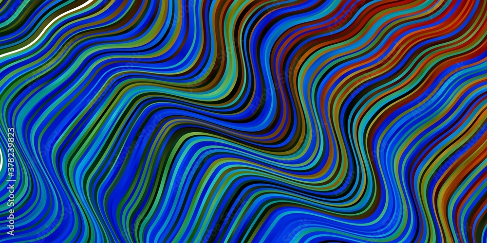 Dark Multicolor vector background with bent lines. Abstract gradient illustration with wry lines. Pattern for websites, landing pages.