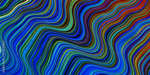 Dark Multicolor vector background with bent lines. Abstract gradient illustration with wry lines. Pattern for websites, landing pages.