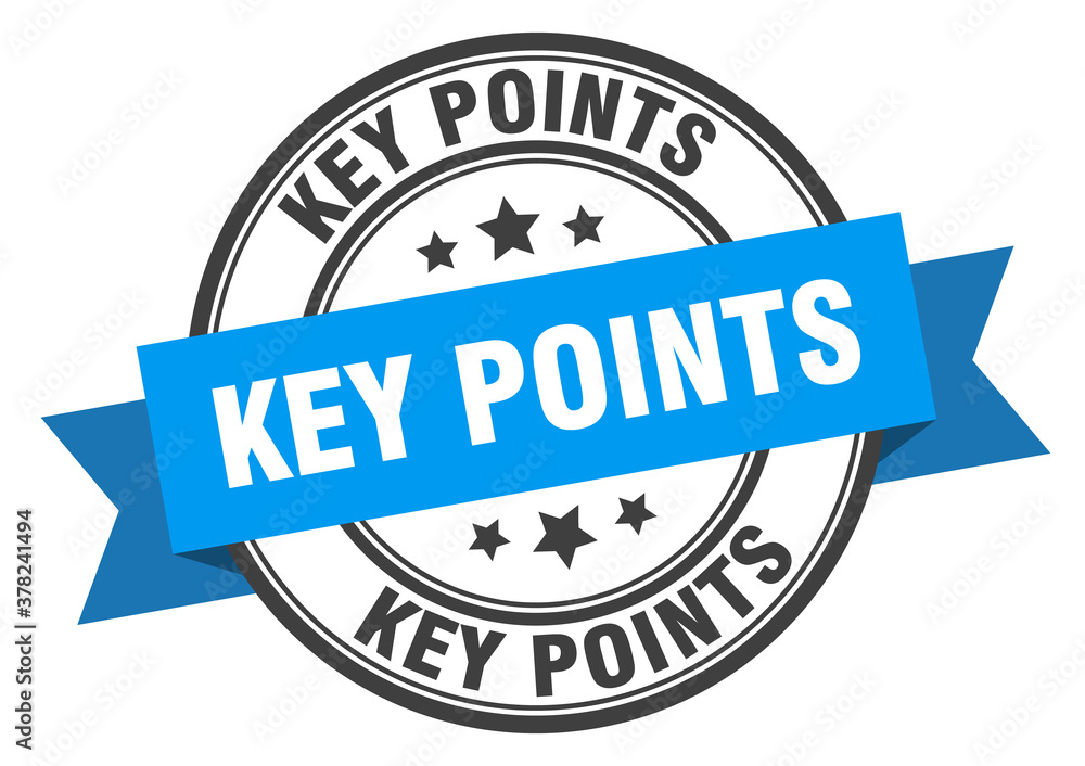 Fototapeta premium key points label sign. round stamp. band. ribbon
