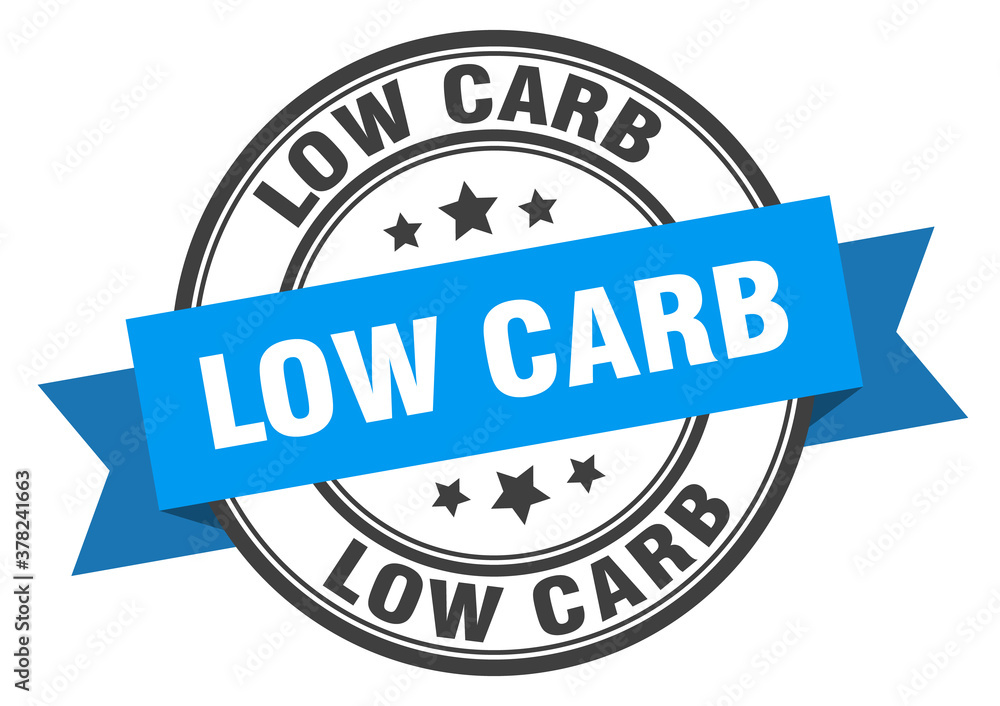 Obraz premium low carb label sign. round stamp. band. ribbon