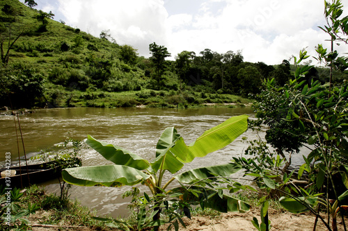 eunapolis, bahia / brazil - july 8, 2009: view of the waters of the Buranhem river in the city of Eunapolis, in the south of Bahia. photo