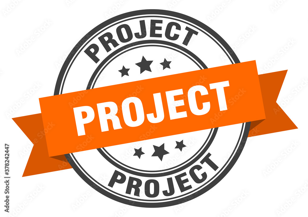 Fototapeta premium project label sign. round stamp. band. ribbon