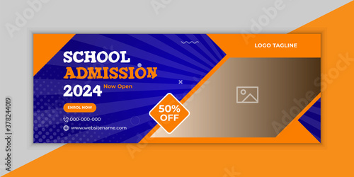 back to school social media cover page, banner template