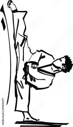 vector illustration of the taekwondo master