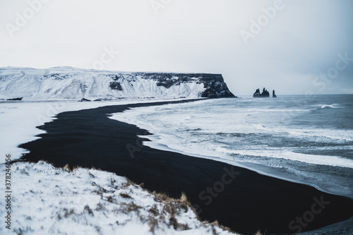 Iceland Black Beach Frozen