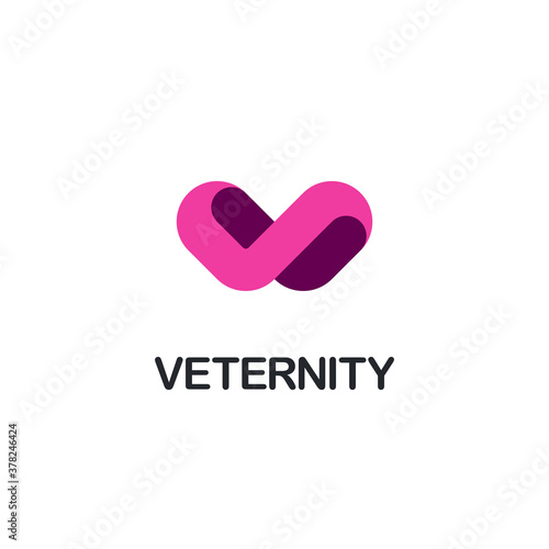 Three Dimensional Letter V Logo Design