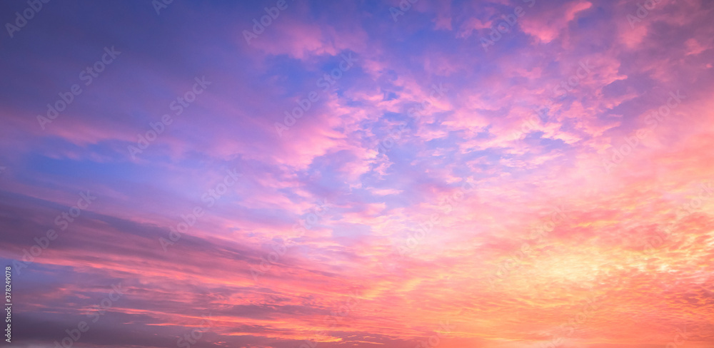 Dramatic sky and clouds autumn sunset background