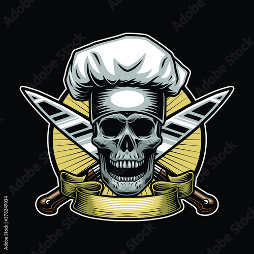 Chef skull illustration