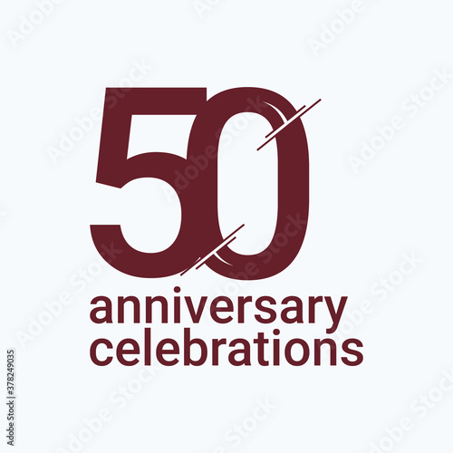 50 Years Anniversary Celebrations Vector Template Design Illustration