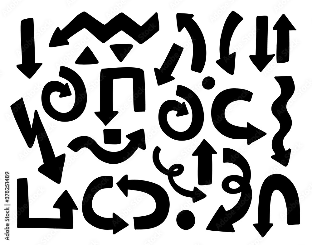 Arrow hand drawn set. Isolated collection element design. Arrow hand drawn set. Isolated collection element design.
