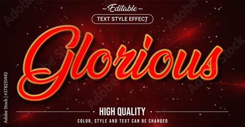 Editable text style effect - Glorious theme style.